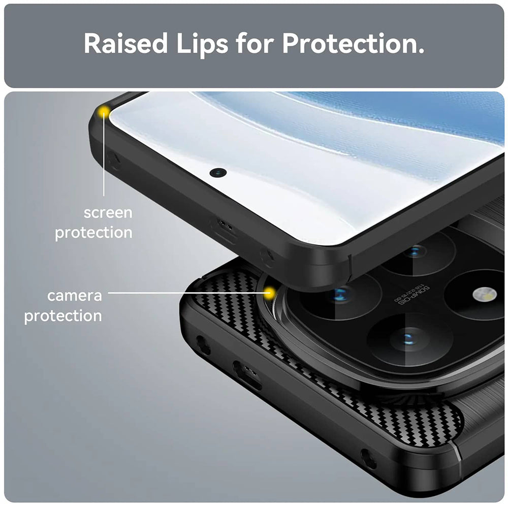 Case for Xiaomi Redmi Note 14 Pro 4G, Techsuit, Carbon, Blue