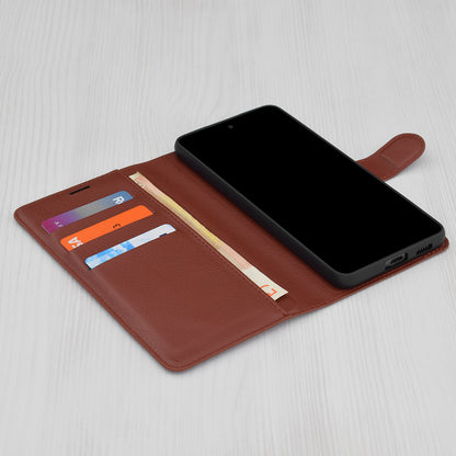 Case for Xiaomi Redmi Note 14 Pro 4G, Techsuit, Leather Folio, Brown