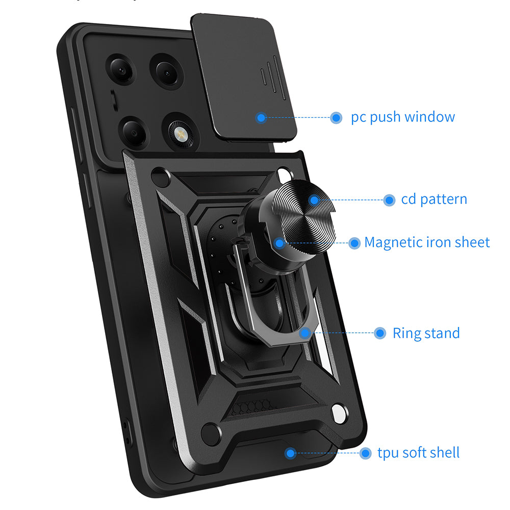 Case for Xiaomi Redmi Note 14S / Note 13 Pro 4G / Poco M6 Pro 4G, Techsuit, CamShield, Blue