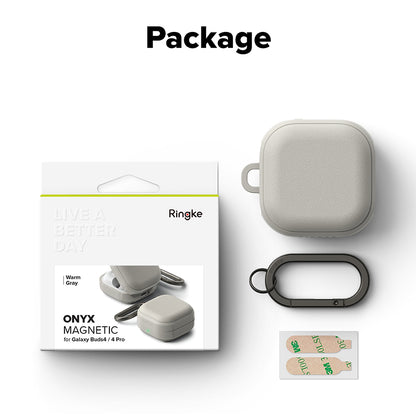 Ringke Onyx Magnetic Case for Samsung Galaxy Buds4 / Buds4 Pro, Gray