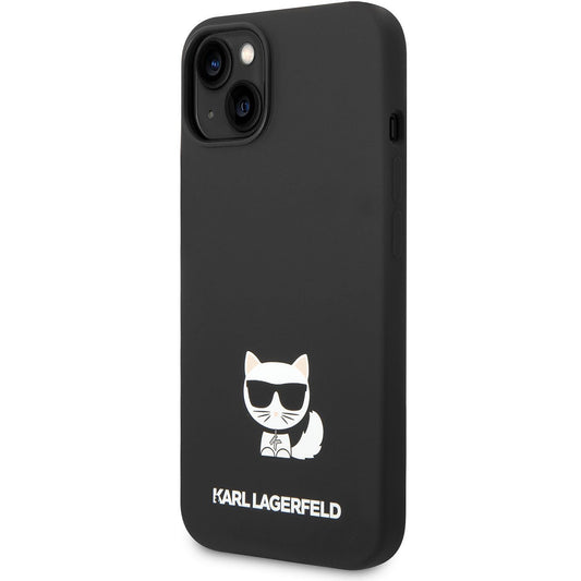 Case for Apple iPhone 14 Plus, Karl Lagerfeld, Silicone Body Choupette, Black