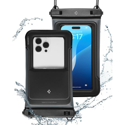 Universal Waterproof Case for Phone max. 6.9inch, Spigen, A611P, Set of 2 pieces, Matte Black ACS09348