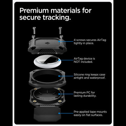 Spigen Tough Armor Waterproof Case for Apple AirTag, Black ACS09781
