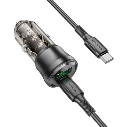 Car Charger with USB-C Cable Borofone BZ25 Journey, 38W, 3A, 1 x USB-A - 1 x USB-C, Black