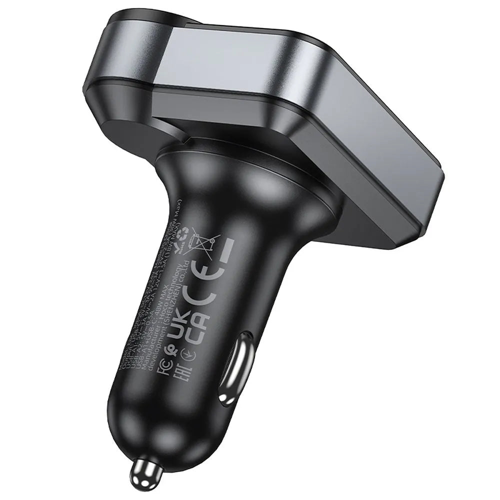 HOCO E86 Bluetooth FM Modulator, 2 x USB-A - 1 x USB-C - 1 x microSD