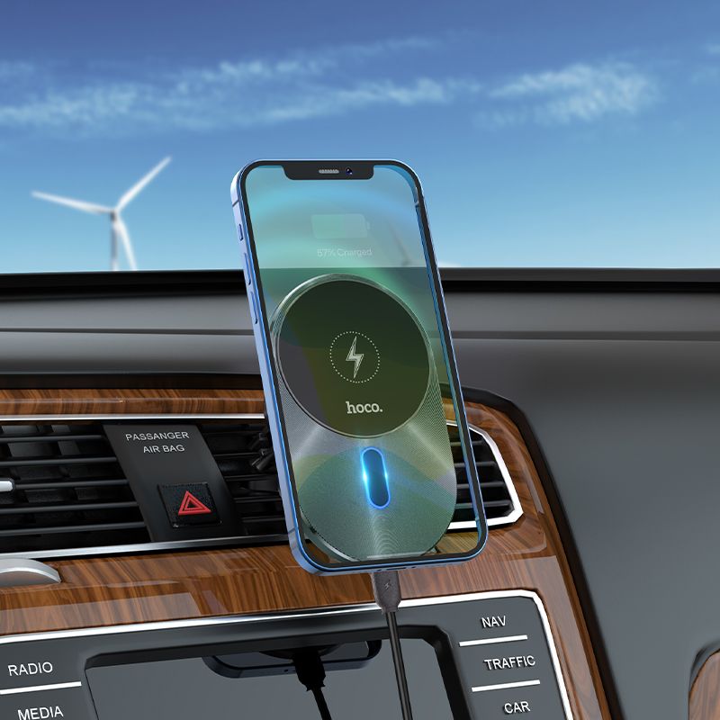 Wireless Car Charger HOCO CA91, 15W, 1.67A, Black