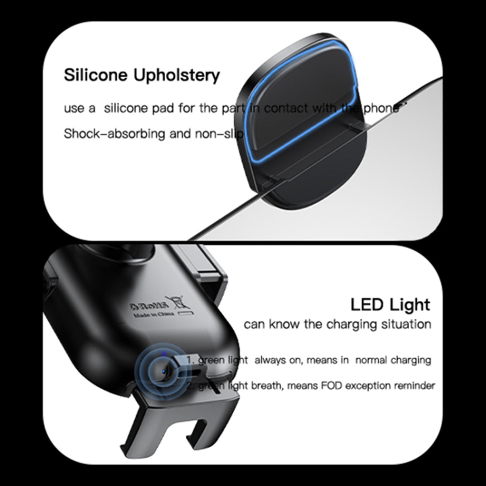 Yesido C197 Wireless Car Charger, 15W, 1.67A, Black