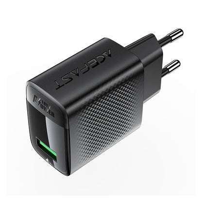 Acefast A90 Network Charger, 18W, 3A, 1 x USB-A, Black