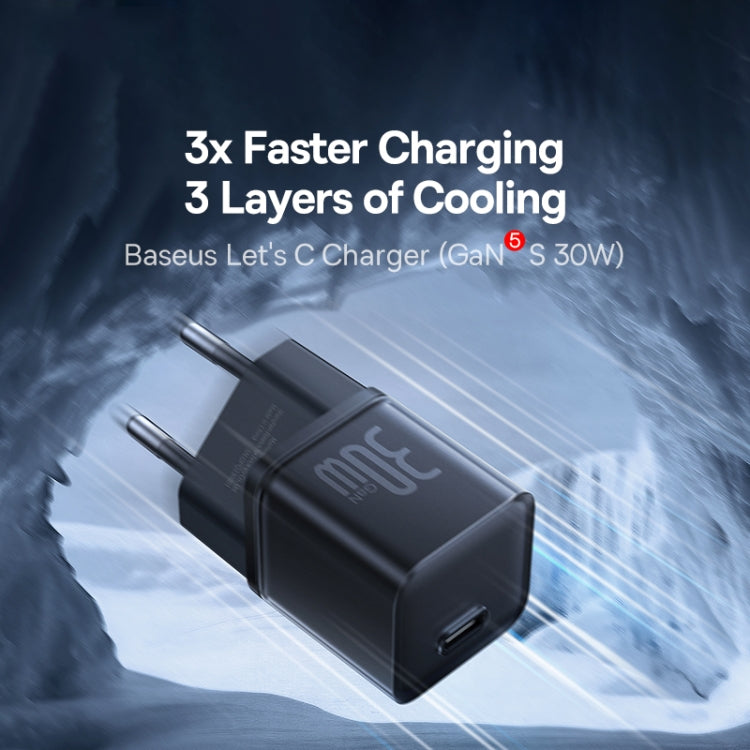 Network Charger Baseus GaN5S, 30W, 3A, 1 x USB-C, Black P10162504113-00 