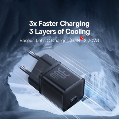 Network Charger Baseus GaN5S, 30W, 3A, 1 x USB-C, Black P10162504113-00 