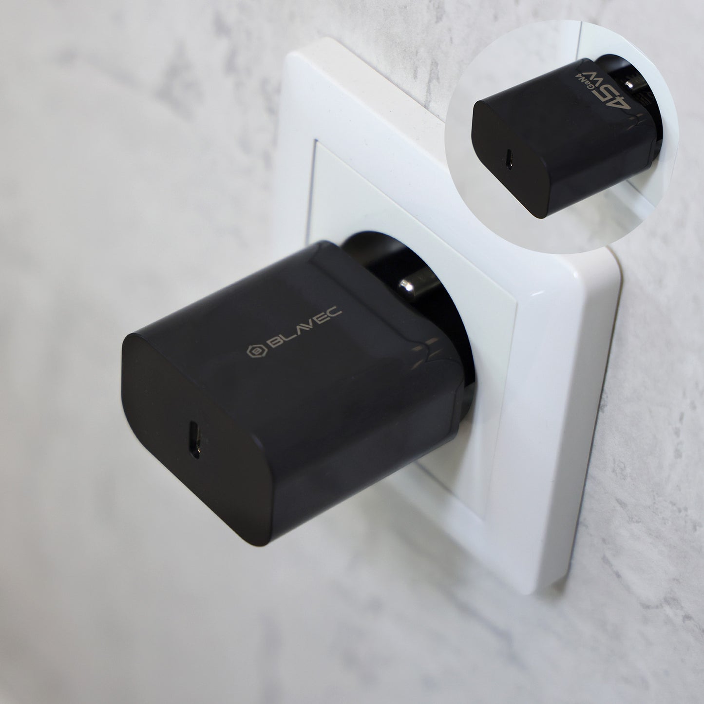 Blavec BC-7 Network Charger, 45W, 3A, 1 x USB-C, Black