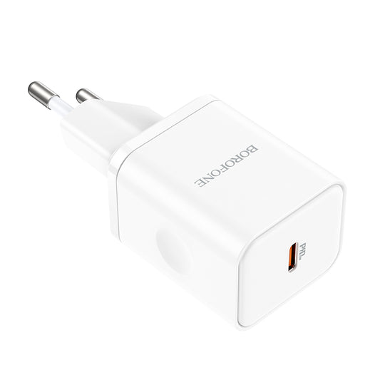 Borofone BN6 Field Network Charger, 20W, 3A, 1 x USB-C, White