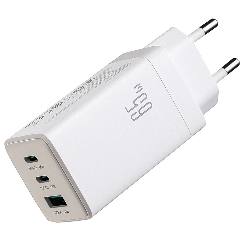 Joyroom JR-TG10 USB-C Network Charger with Cable, 65W, 3.25A, 1 x USB-A - 2 x USB-C, White