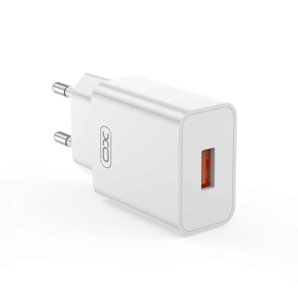 XO Design L127 MicroUSB Cable Wall Charger, 18W, 3A, 1 x USB-A, White