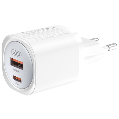 Network Charger with USB-C Cable XO Design CE21, 30W, 3A, 1 x USB-A - 1 x USB-C, White