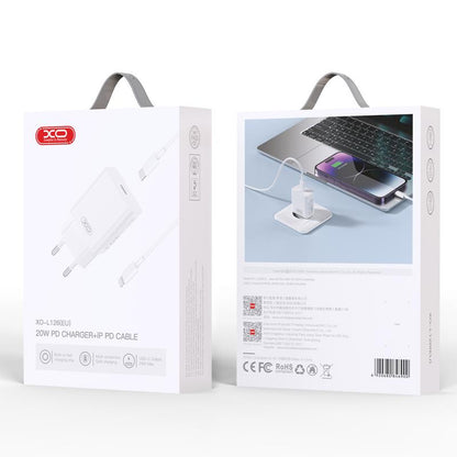XO Design L126 Lightning Cable Wall Charger, 20W, 3A, 1 x USB-C, White