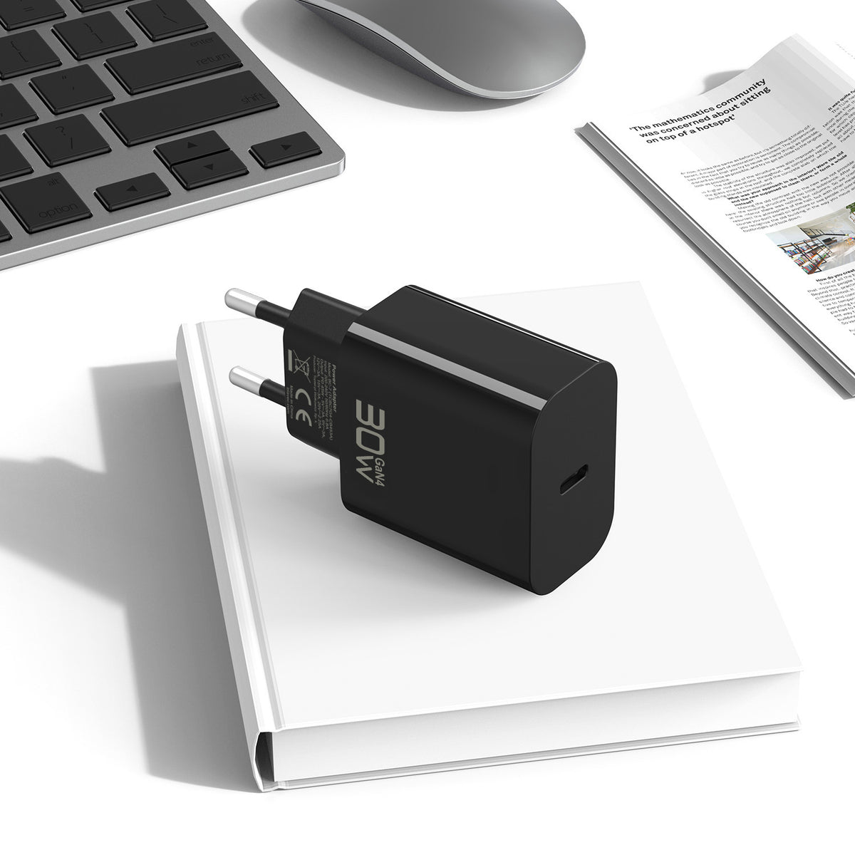 Blavec BC-14 USB-C Wall Charger with Cable, 30W, 3A, 1 x USB-C, Black