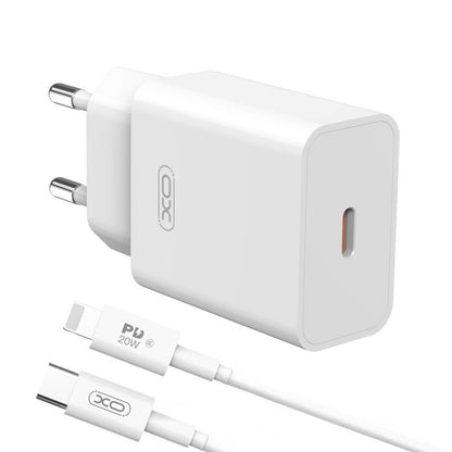 XO Design L126 Lightning Cable Wall Charger, 20W, 3A, 1 x USB-C, White