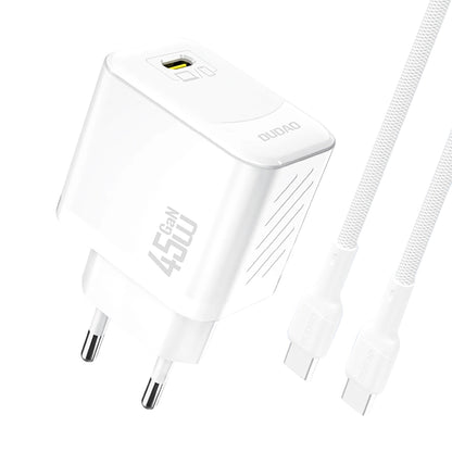 Network Charger with USB-C Cable Dudao A28C, 45W, 3A, 1 x USB-C, White