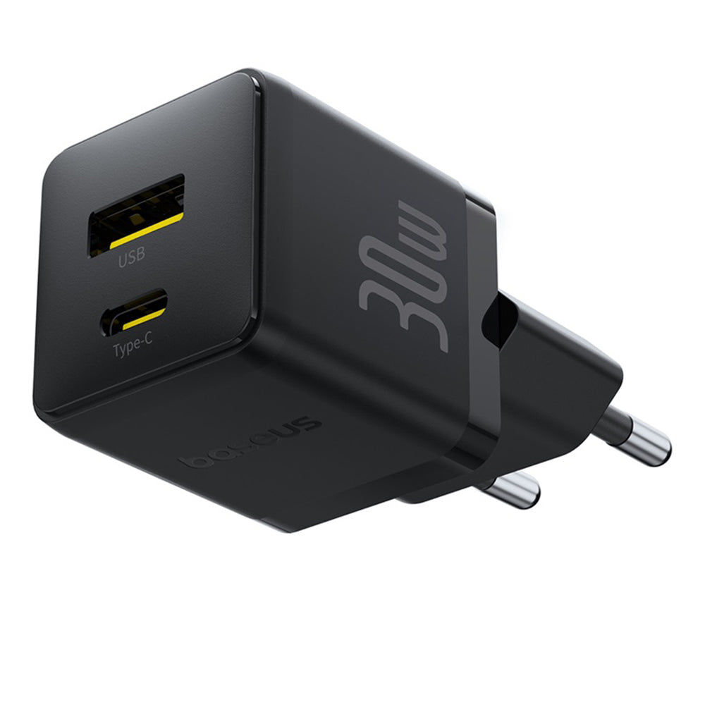 Baseus Palm USB-C Network Charger with Cable, 30W, 3A, 1 x USB-A - 1 x USB-C, Black P1011160A113-01