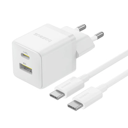 Baseus Palm USB-C Network Charger with Cable, 30W, 3A, 1 x USB-A - 1 x USB-C, White P1011160A213-01