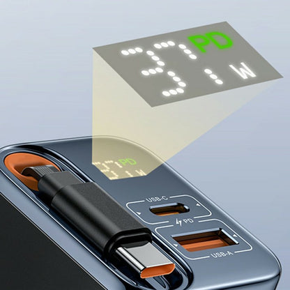 Yesido YC100 Display USB-C Network Charger with Cable, 67W, 3.35A, 1 x USB-A - 1 x USB-C, Black