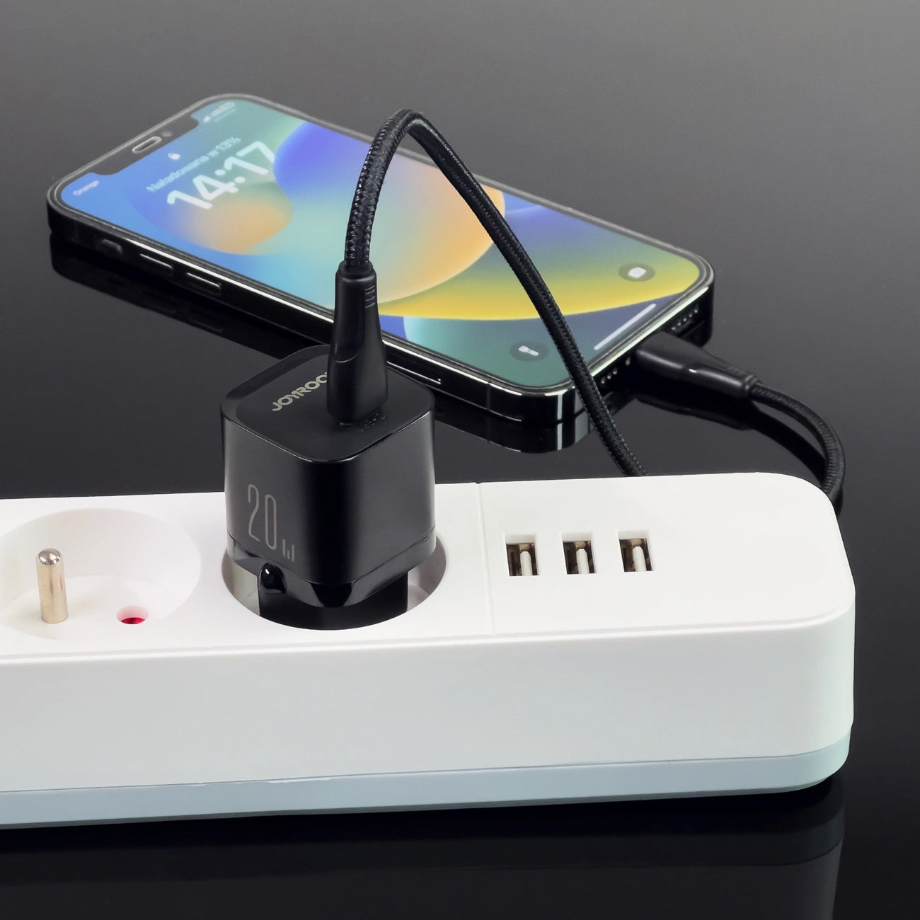 Joyroom JR-TCF02 Network Charger, 20W, 3A, 1 x USB-C, Black