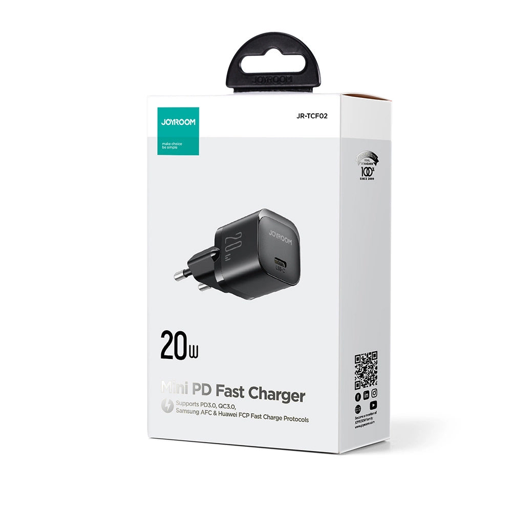 Joyroom JR-TCF02 Network Charger, 20W, 3A, 1 x USB-C, Black