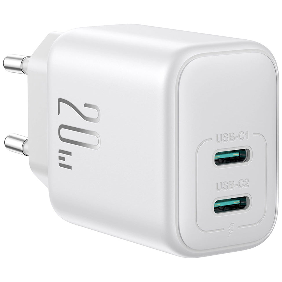 Joyroom JR-TCF12 Network Charger, 20W, 3A, 2 x USB-C, White