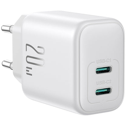 Joyroom JR-TCF12 Network Charger, 20W, 3A, 2 x USB-C, White