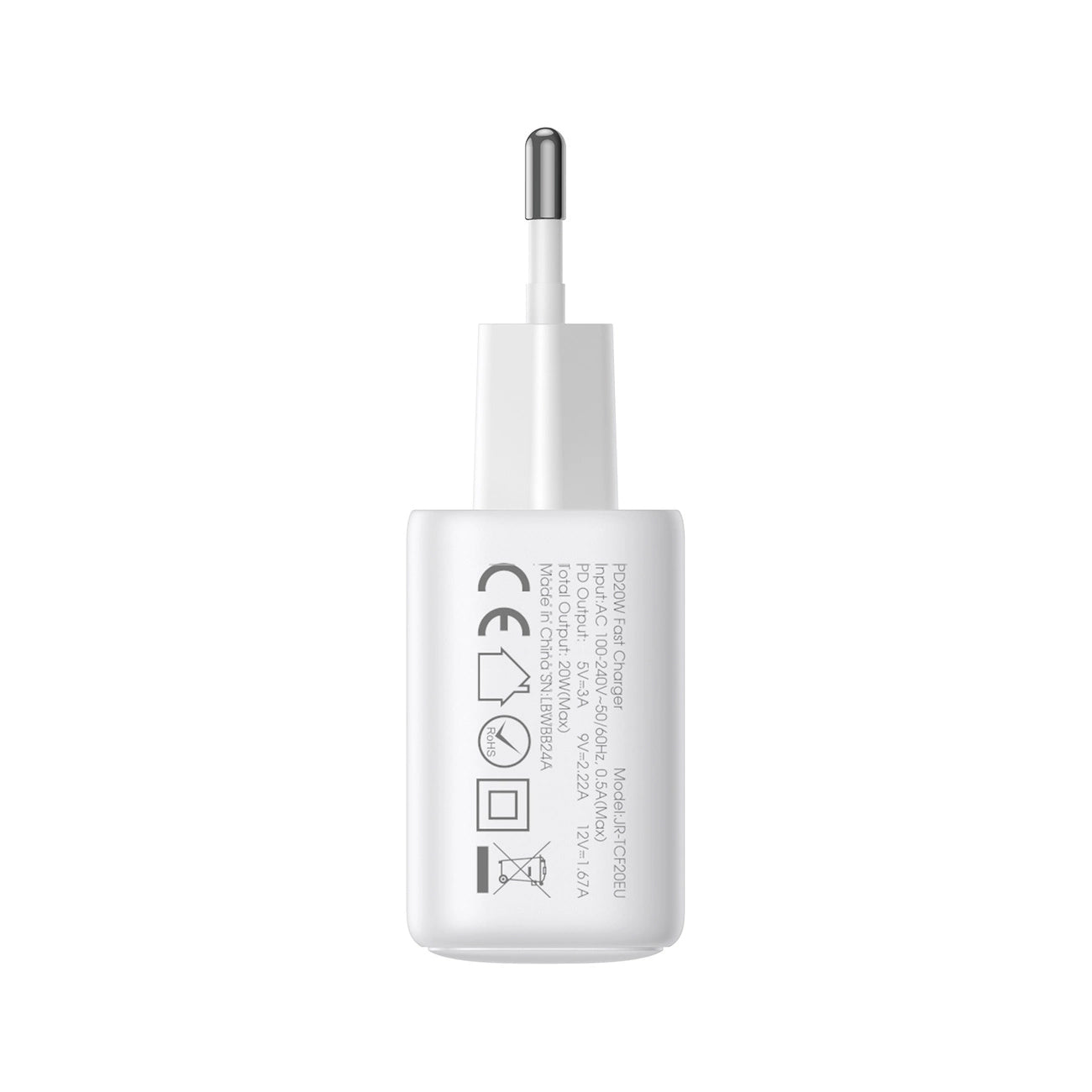Joyroom JR-TCF21 Network Charger, 20W, 3A, 1 x USB-A - 1 x USB-C, White