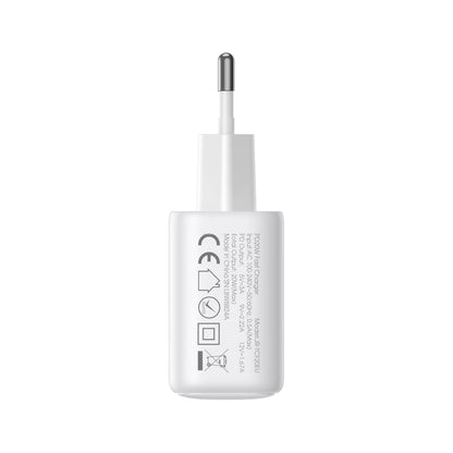 Joyroom JR-TCF21 Network Charger, 20W, 3A, 1 x USB-A - 1 x USB-C, White