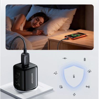 Joyroom JR-TG7 Network Charger, 33W, 3A, 1 x USB-A - 1 x USB-C, Black