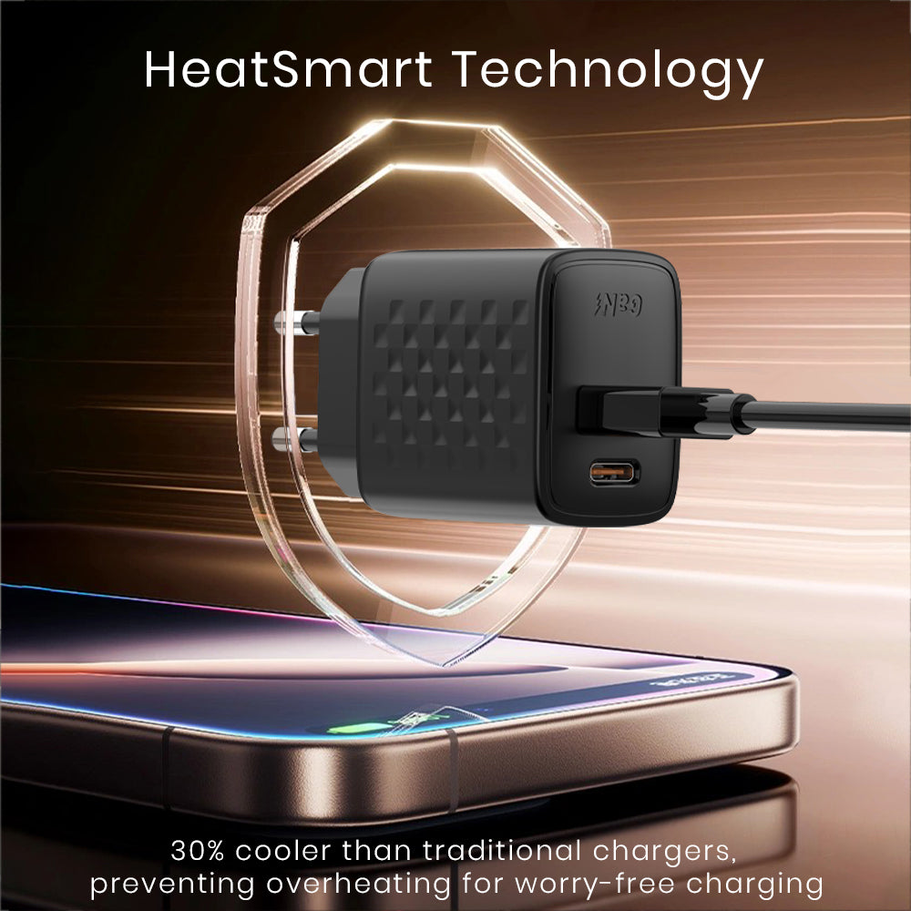 Lito LC15 Network Charger, 20W, 3A, 1 x USB-A - 1 x USB-C, Black