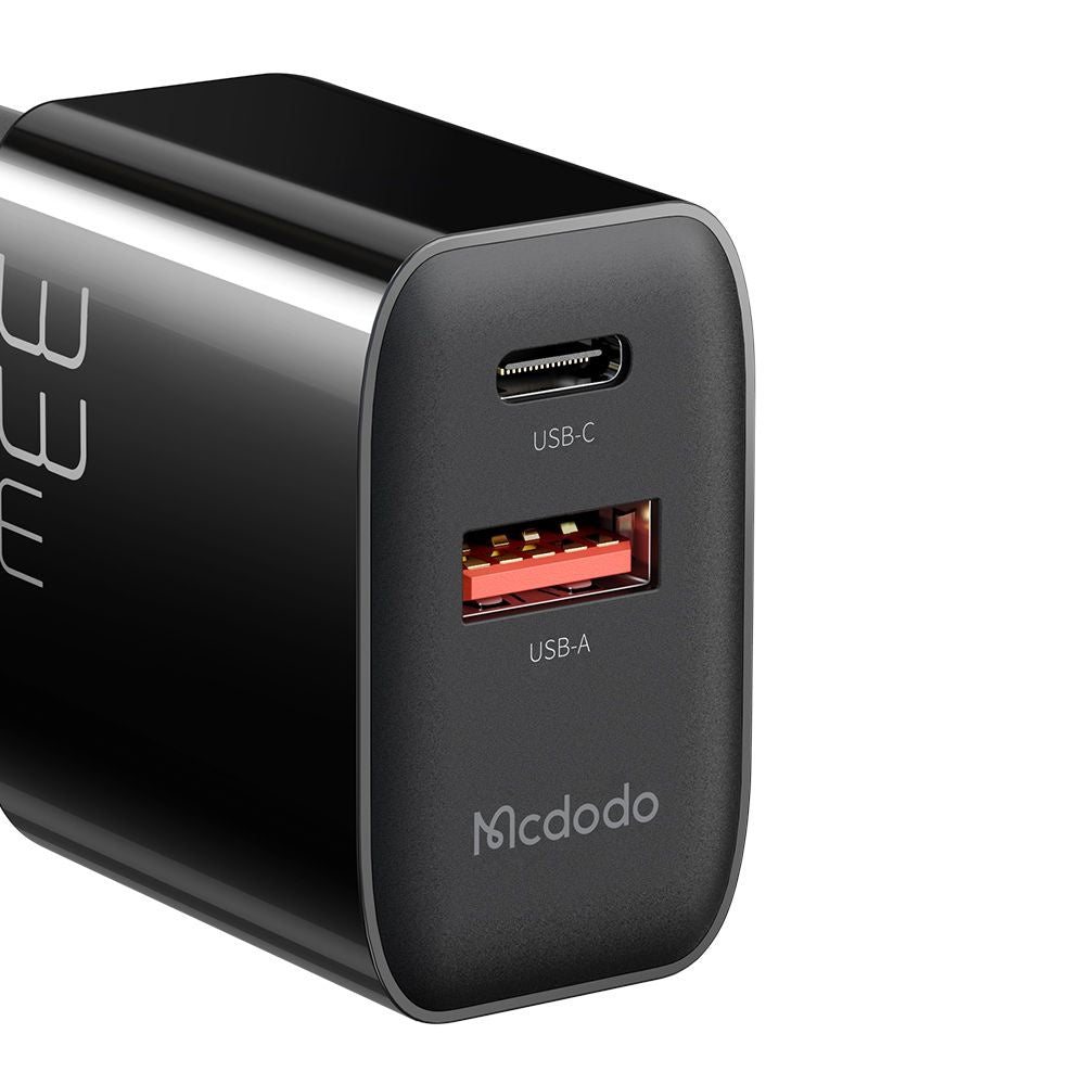 McDodo CH-0921 Network Charger, 33W, 3A, 1 x USB-A - 1 x USB-C, Black