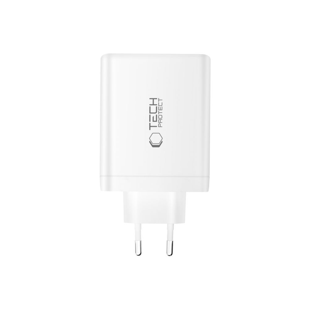 Tech-Protect NC120W-GAN Network Charger, 120W, 5A, 1 x USB-A - 3 x USB-C, White