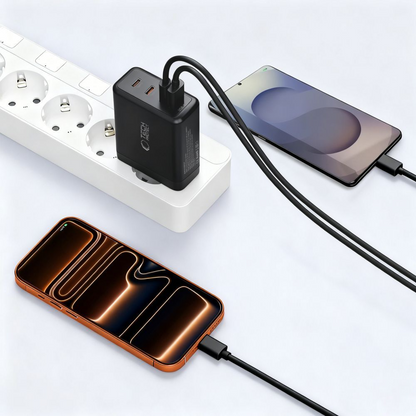 Tech-Protect NC140W-GAN Network Charger, 140W, 5A, 1 x USB-A - 3 x USB-C, Black