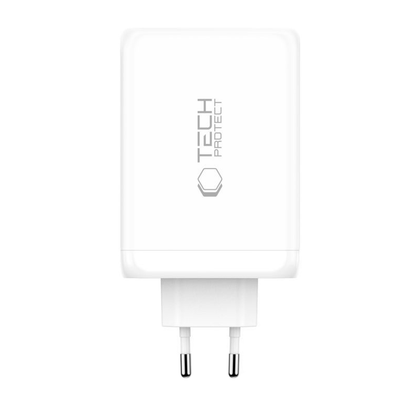 Tech-Protect NC240W-GAN Network Charger, 240W, 5A, 1 x USB-A - 3 x USB-C, White