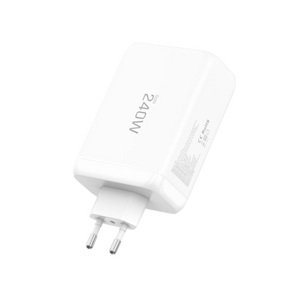 Tech-Protect NC240W-GAN Network Charger, 240W, 5A, 1 x USB-A - 3 x USB-C, White