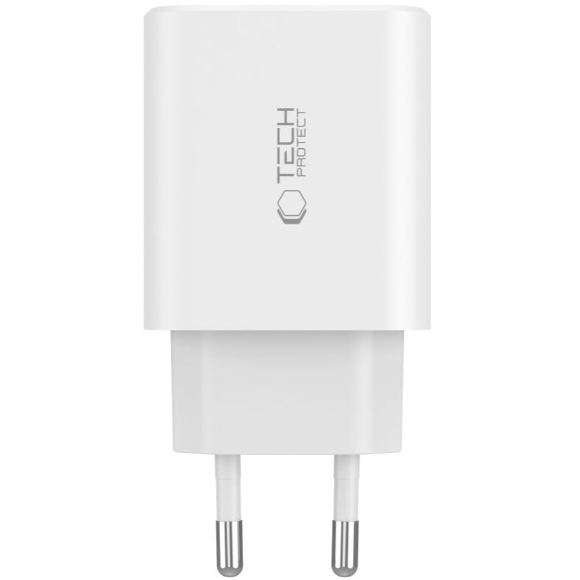 Network Charger Tech-Protect NC30W, 30W, 3A, 1 x USB-A - 2 x USB-C, White 