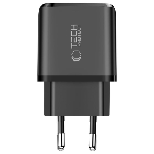 Tech-Protect NCA45W Network Charger, 45W, 3A, 1 x USB-A - 1 x USB-C, Black