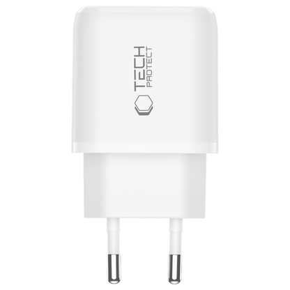 Tech-Protect NCA45W Network Charger, 45W, 3A, 1 x USB-A - 1 x USB-C, White