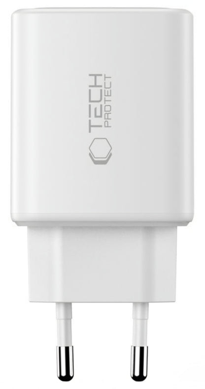 Tech-Protect NCA65W Network Charger, 65W, 3A, 1 x USB-A - 2 x USB-C, White