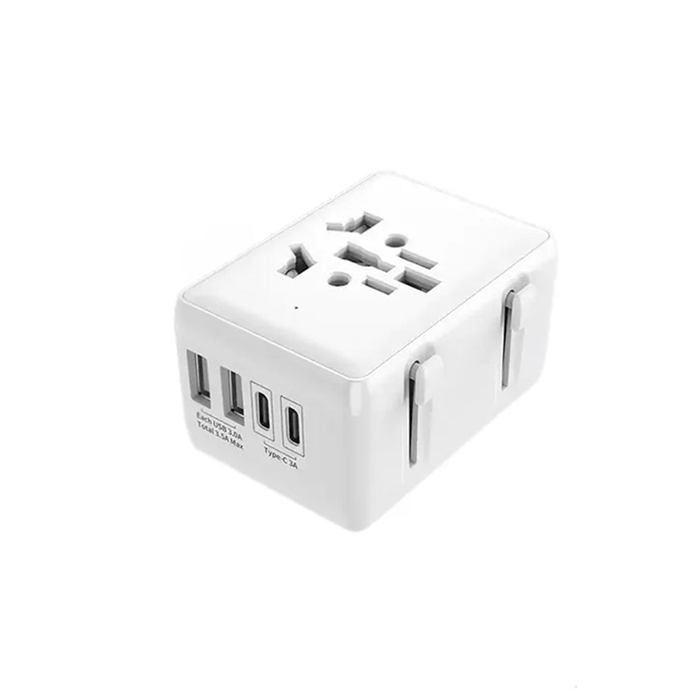 Techsuit HHT203A Travel Network Charger, 20W, 3A, 2 x USB-A - 2 x USB-C, White
