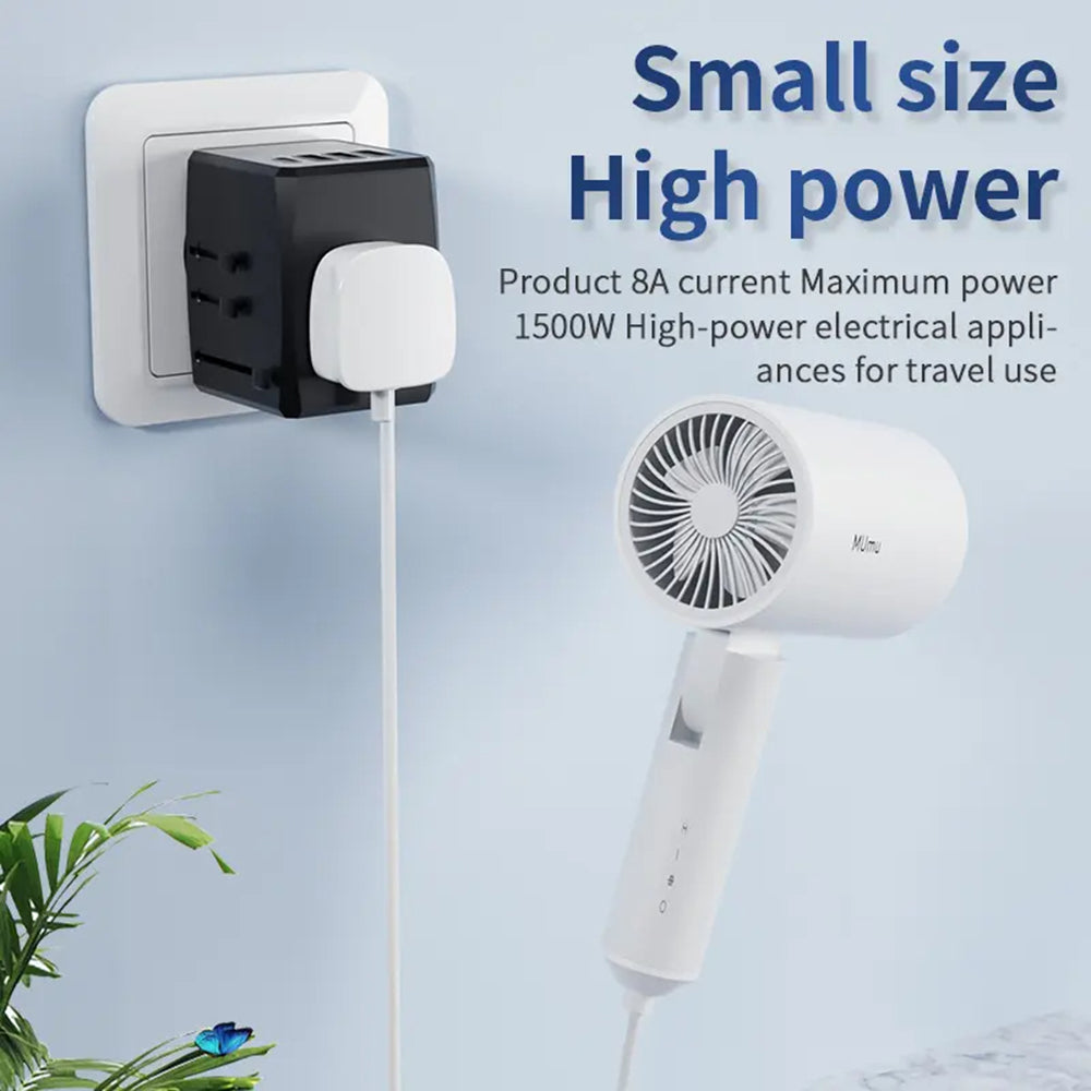 Techsuit HHT904-B1 Travel Network Charger, 15W, 3A, 3 x USB-A - 1 x USB-C, Black