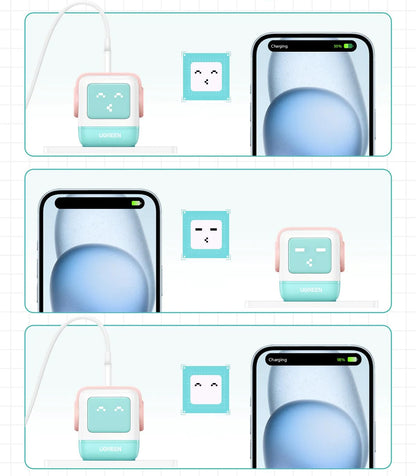 Network Charger UGREEN CD361 Uno, 65W, 3.25A, 1 x USB-A - 2 x USB-C, Turquoise