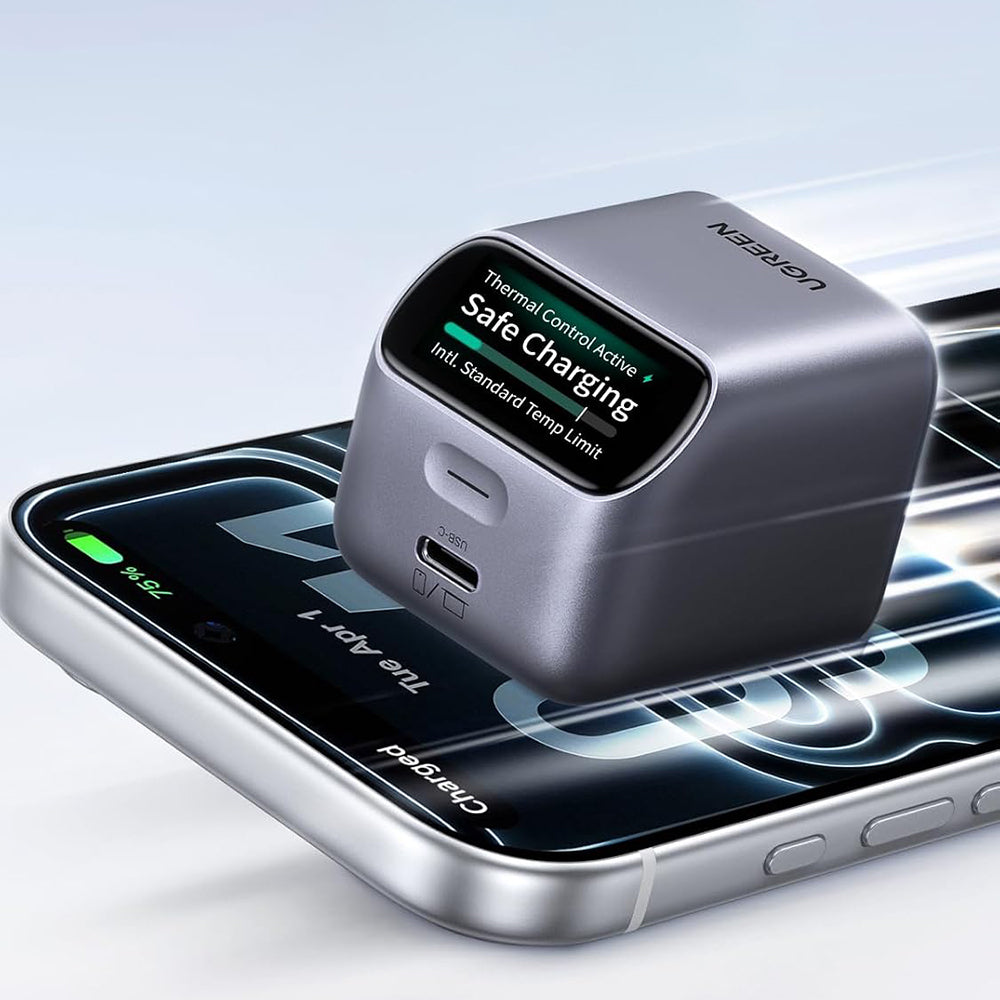 UGREEN Nexode Pro X740 (25419B) Mains Charger with Display, 45W, 3A, 1 x USB-C, Gray