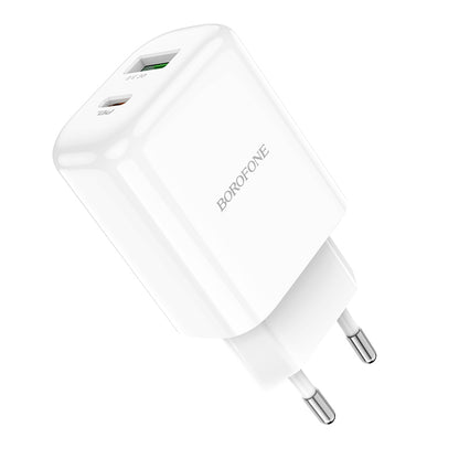 Borofone BBN4 Potential Network Charger, 20W, 3A, 1 x USB-A - 1 x USB-C, White
