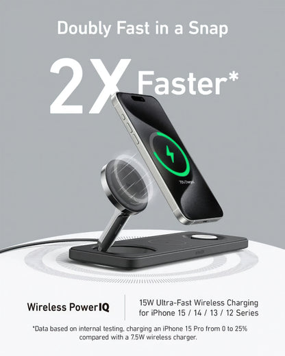Anker MagGo 3in1 Wireless Network Charger, 15W, 1.67A, Black B25M1311