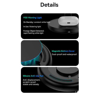 Baseus Swan 3in1 Wireless Network Charger, 20W, 1.67A, P10221302113-Z1